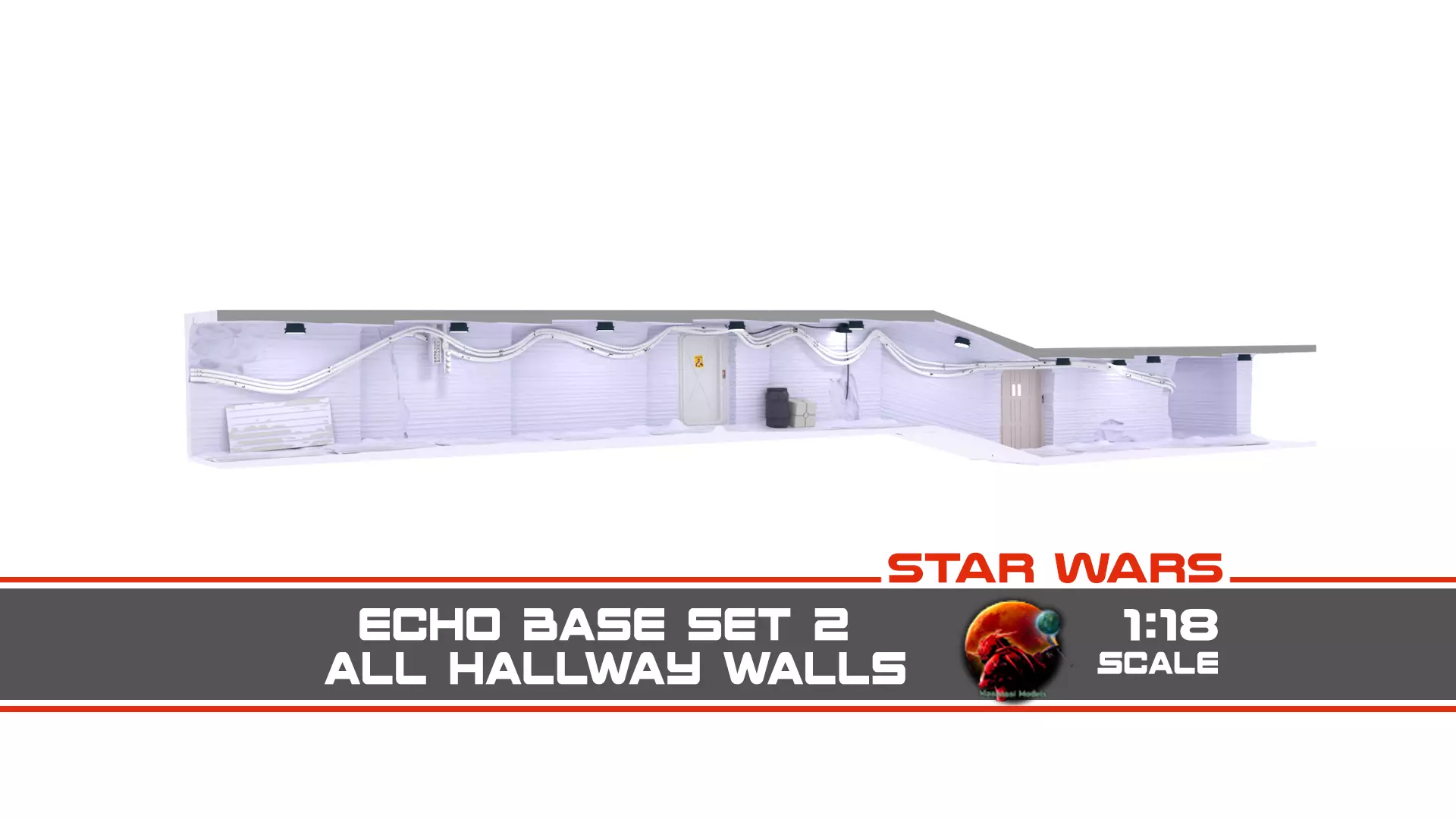 Echo Base Set 2 Hallway panels 1-18 scale Kenner Hasbro 3D print model_0