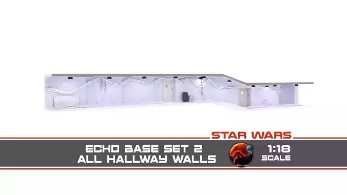 Echo Base Set 2 Hallway panels 1-18 scale Kenner Hasbro 3D print model