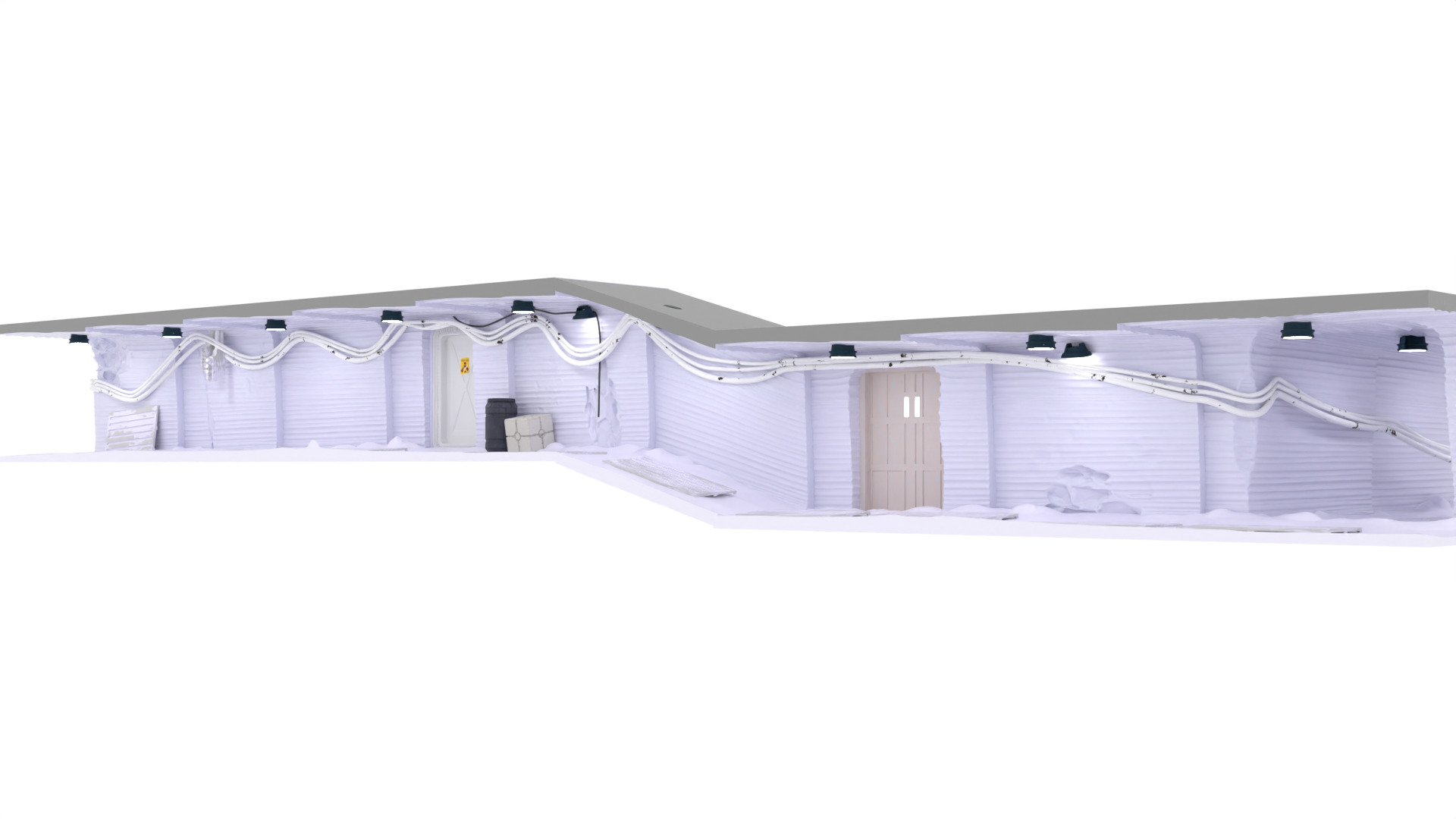 Echo Base Set 2 Hallway panels 1-18 scale Kenner Hasbro 3D print model_5