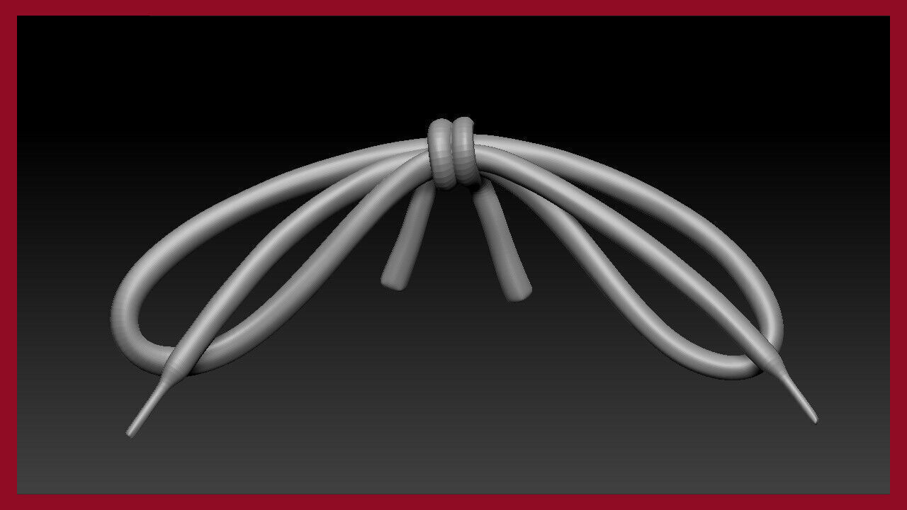 Zbrush 2 IMM Brush - Shoelace and Button - MA ZTL ZBP FBX OBJ 3D model_2