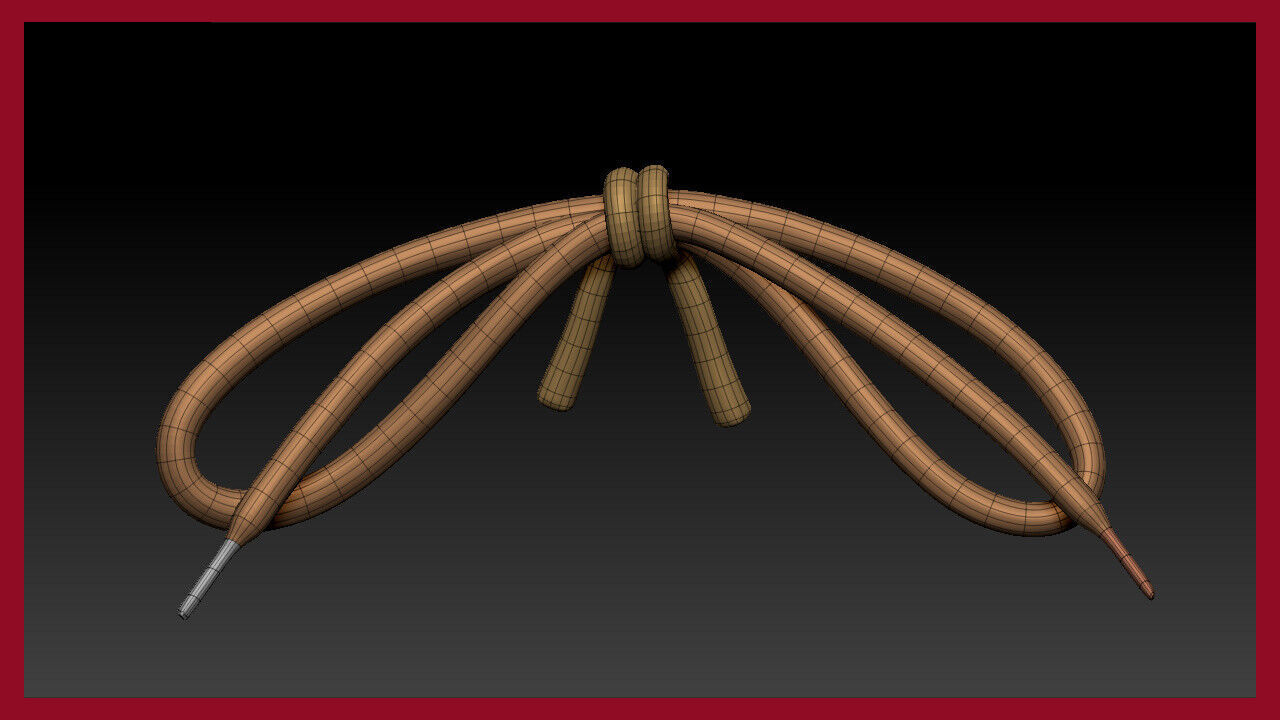 Zbrush 2 IMM Brush - Shoelace and Button - MA ZTL ZBP FBX OBJ 3D model_3