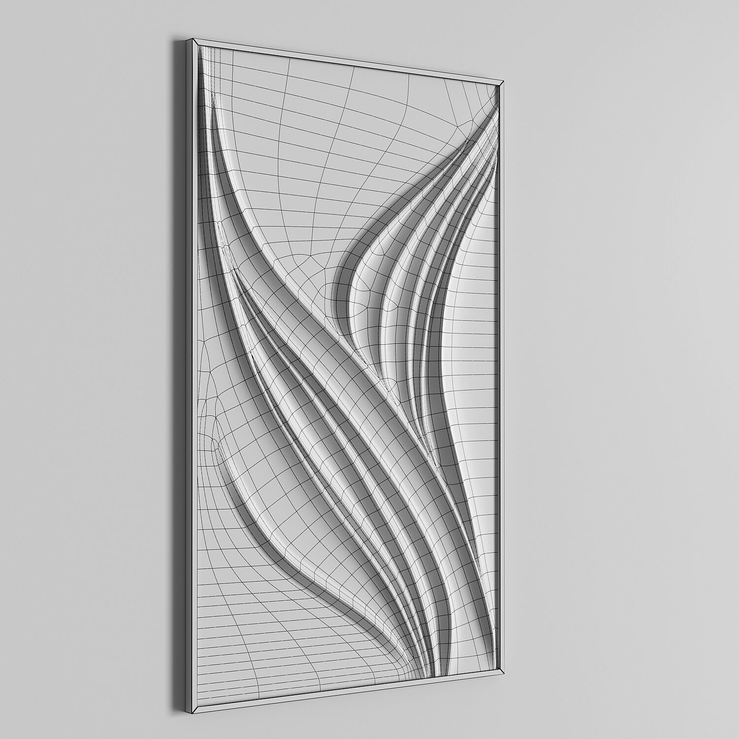 Abstract wall art panel 2 3D model_3