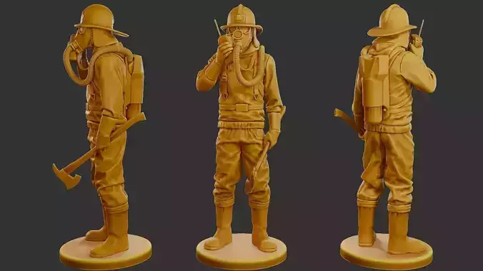 Czechoslovakian firefighter 90s 008 3D print model