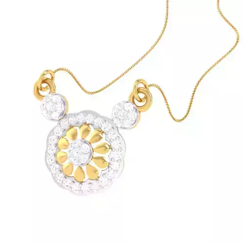 3D Printable Cad jewelry design of Lady diamond Pendant