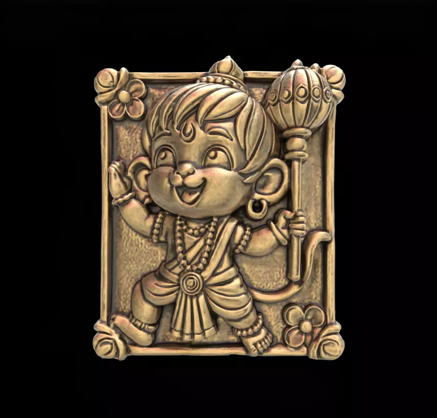 cute hanuman 3dmodel cnc carvings 3D print model_0