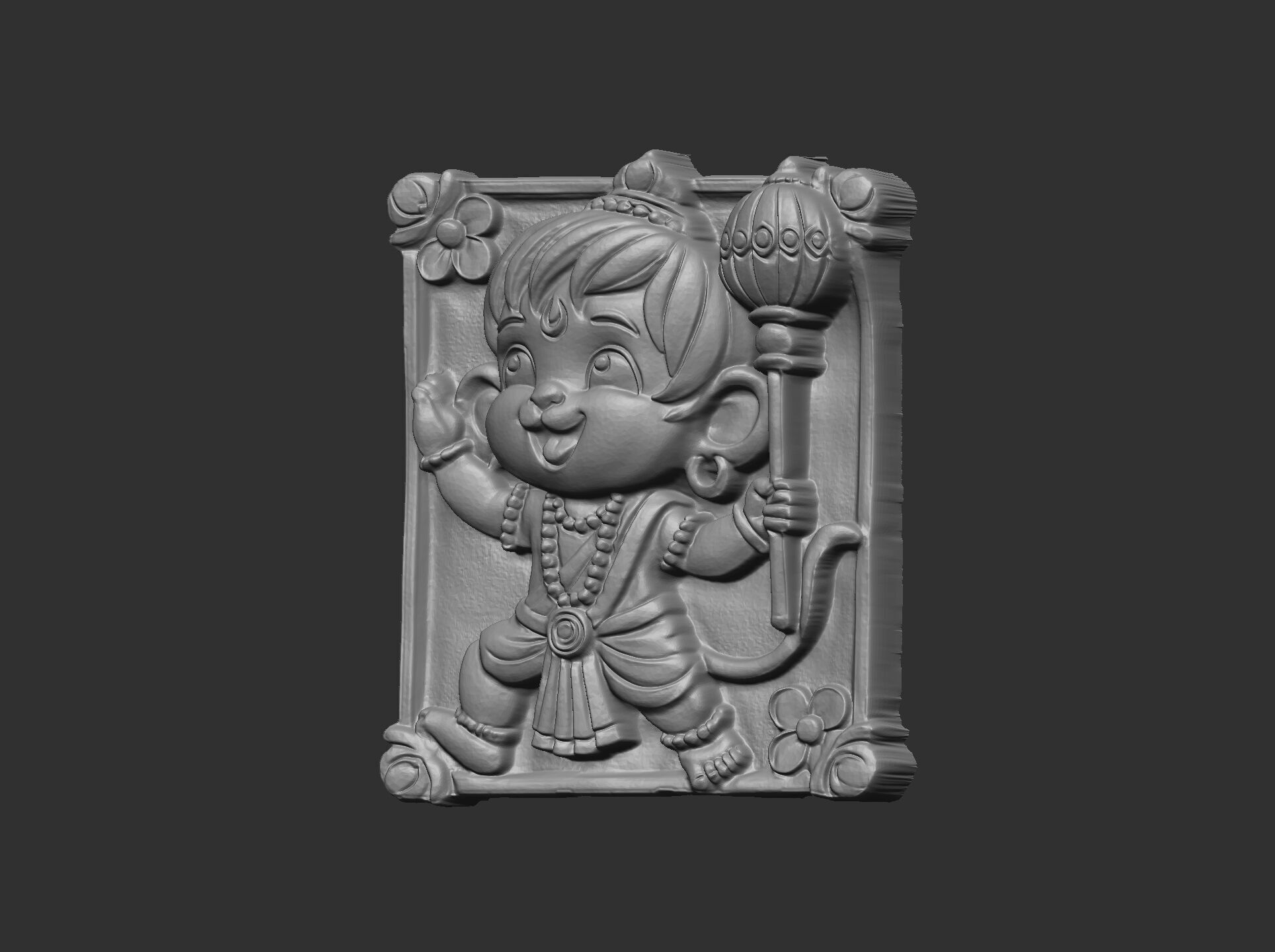 cute hanuman 3dmodel cnc carvings 3D print model_13