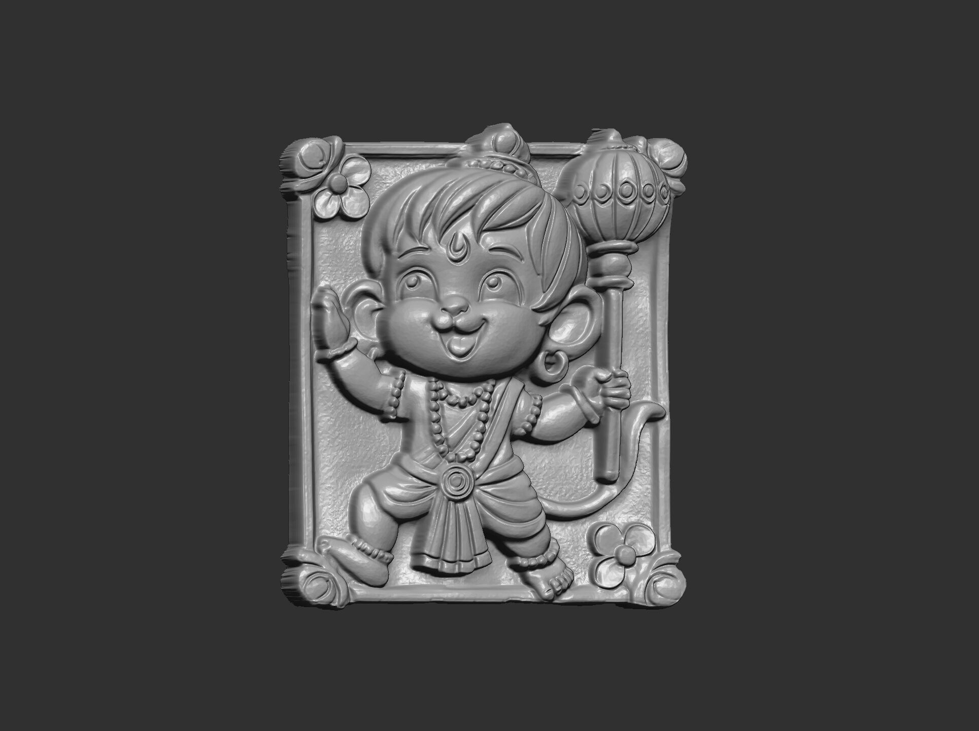 cute hanuman 3dmodel cnc carvings 3D print model_8