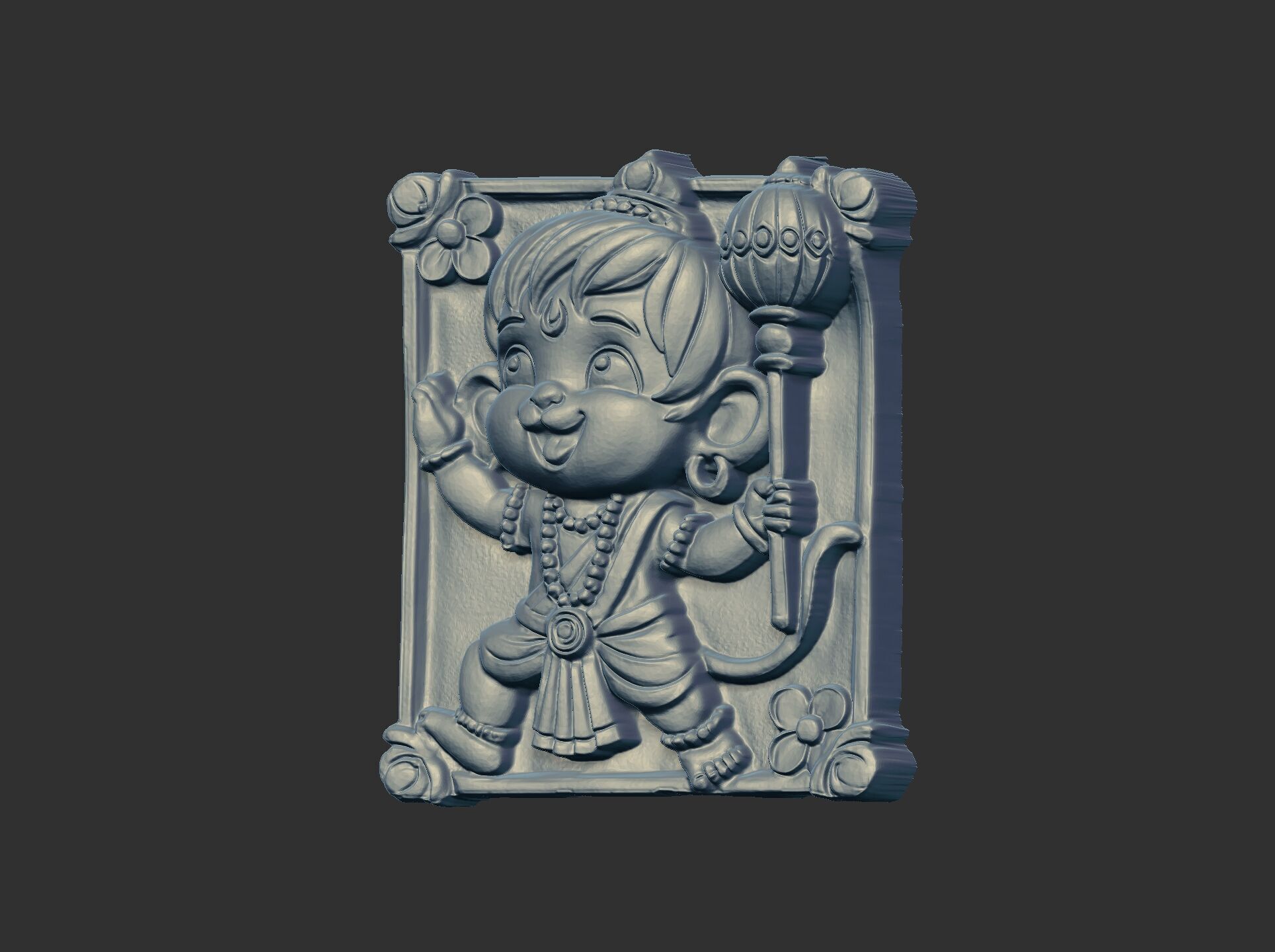 cute hanuman 3dmodel cnc carvings 3D print model_11
