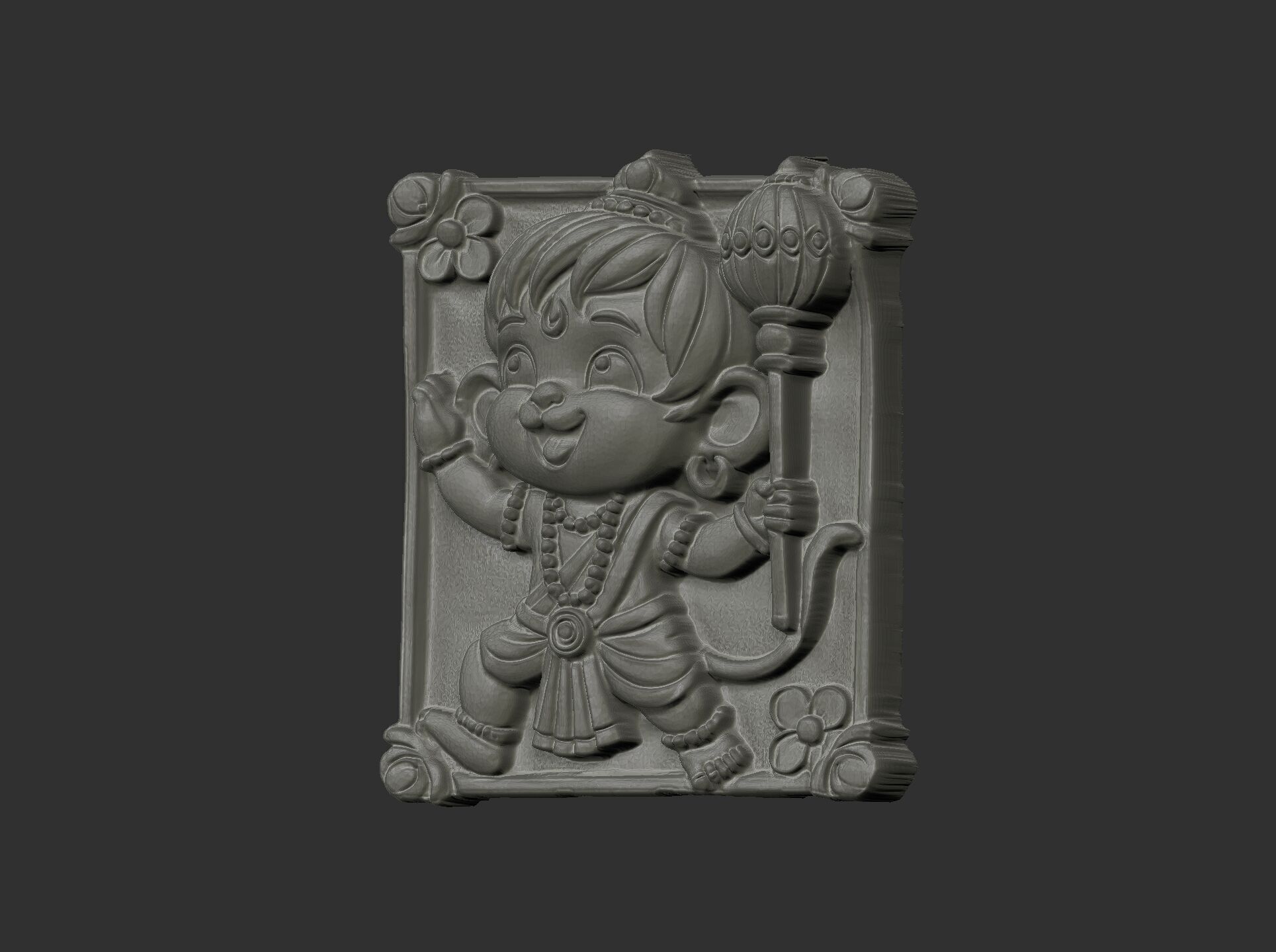 cute hanuman 3dmodel cnc carvings 3D print model_17