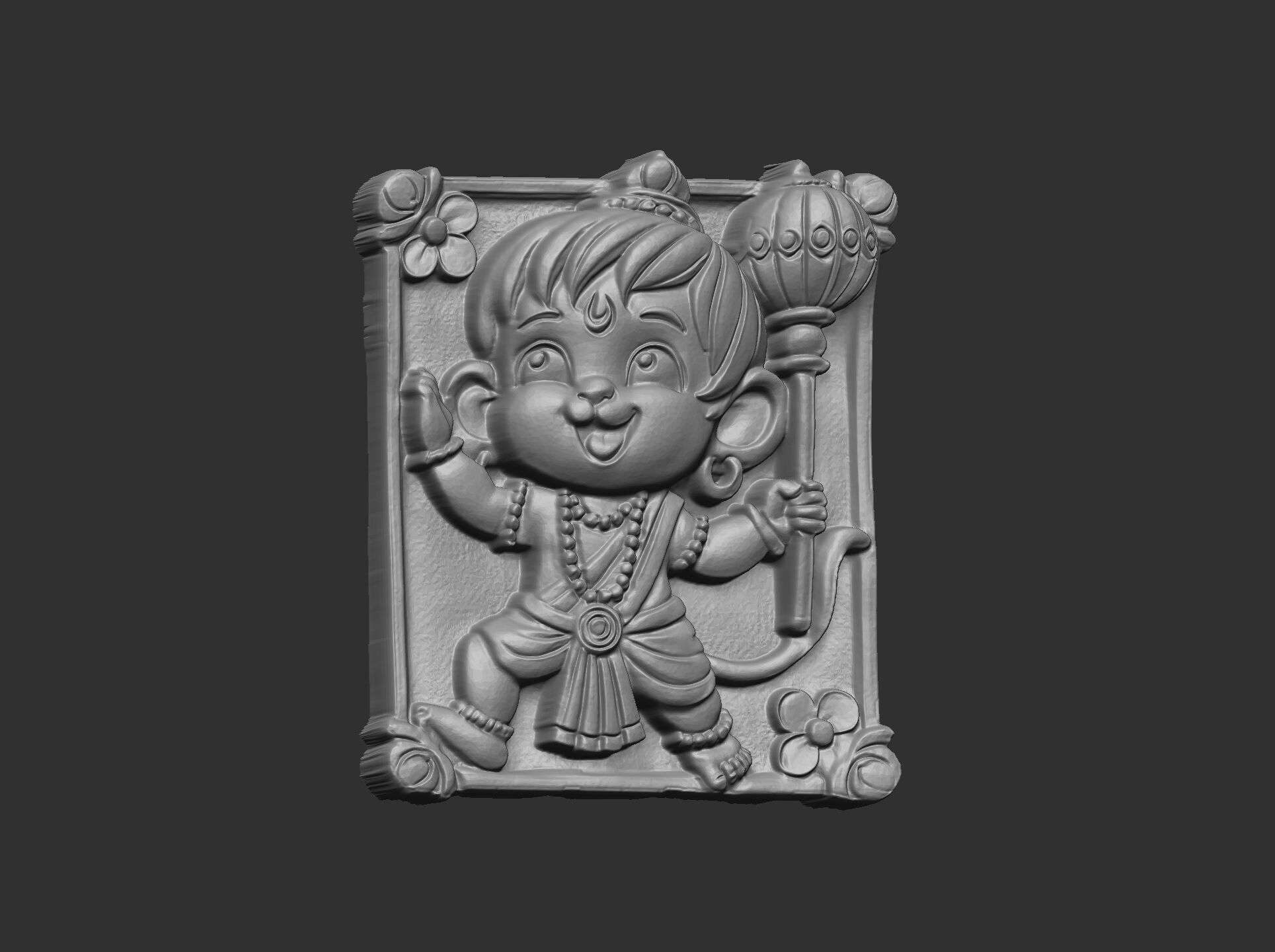 cute hanuman 3dmodel cnc carvings 3D print model_16