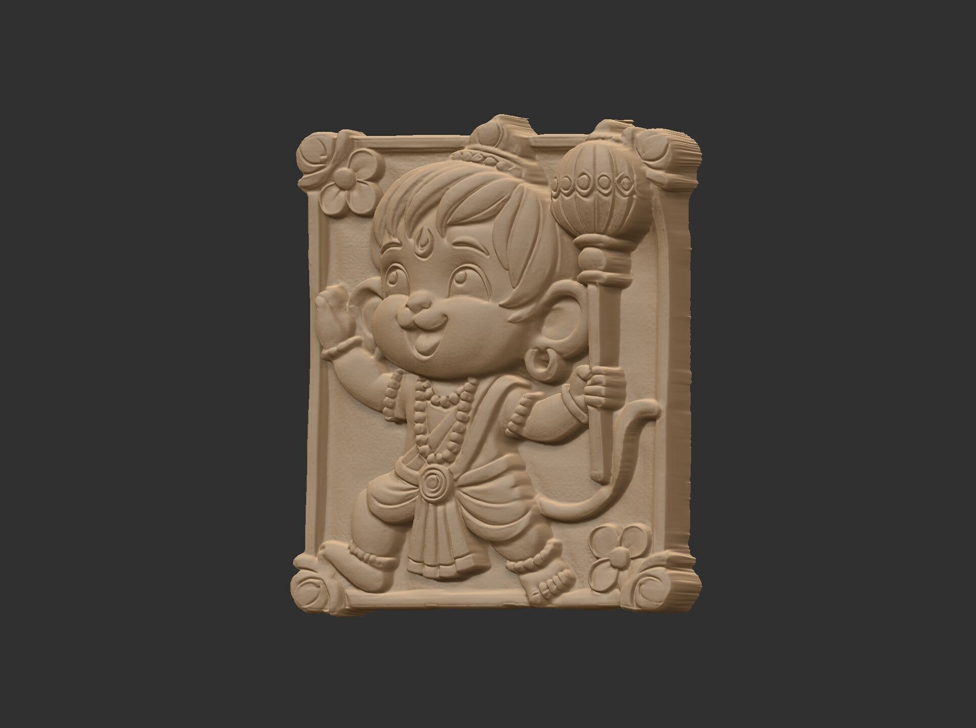 cute hanuman 3dmodel cnc carvings 3D print model_15