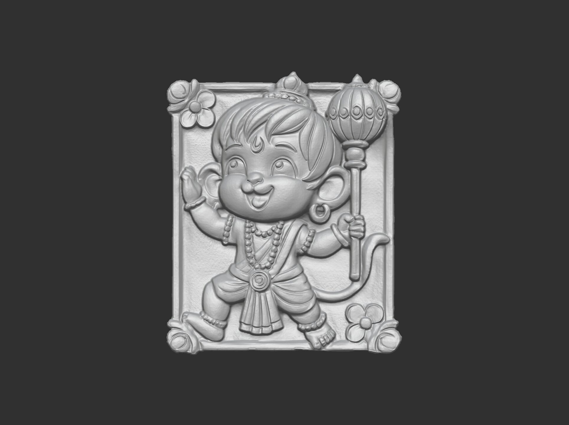 cute hanuman 3dmodel cnc carvings 3D print model_19