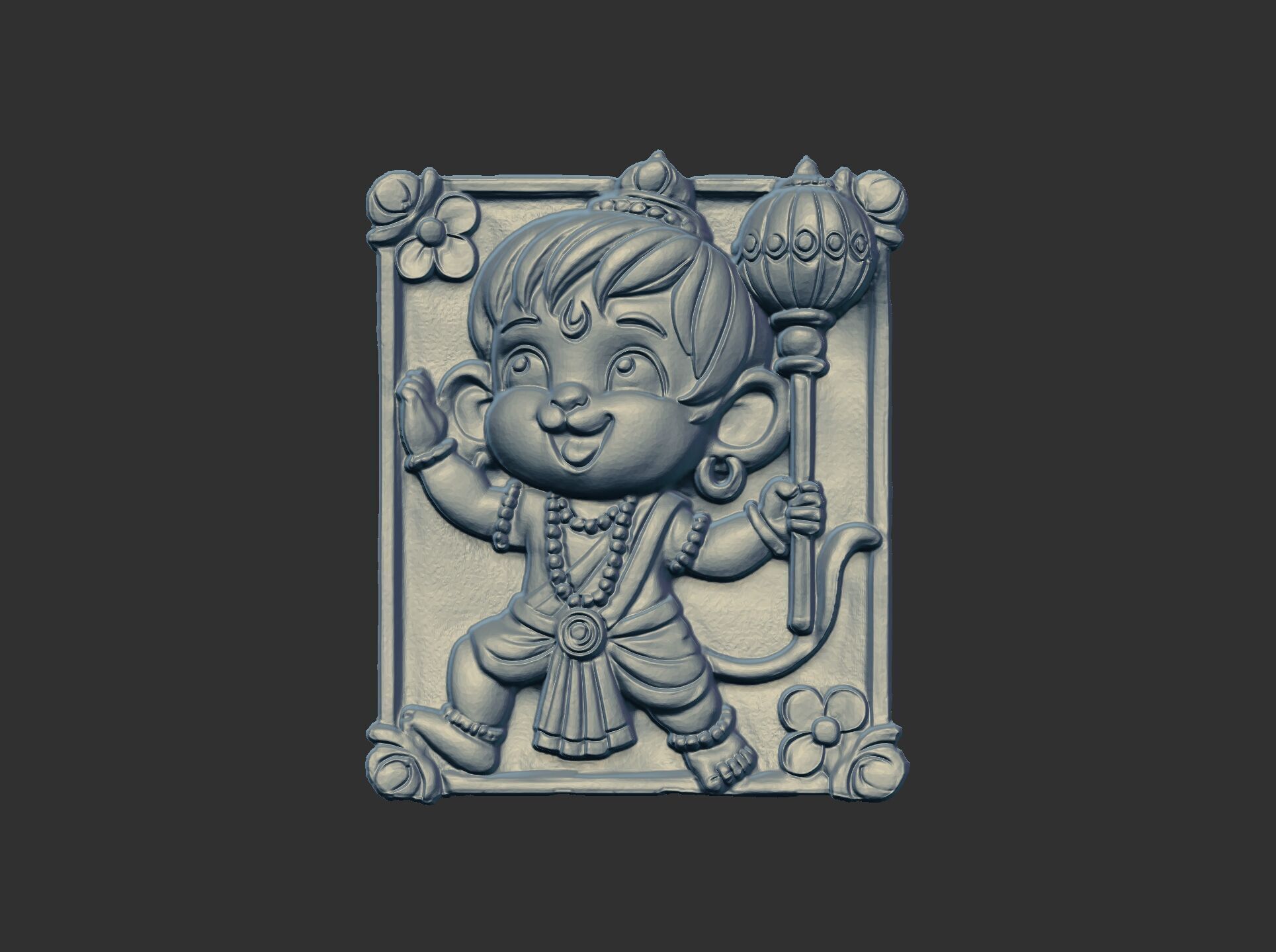 cute hanuman 3dmodel cnc carvings 3D print model_14