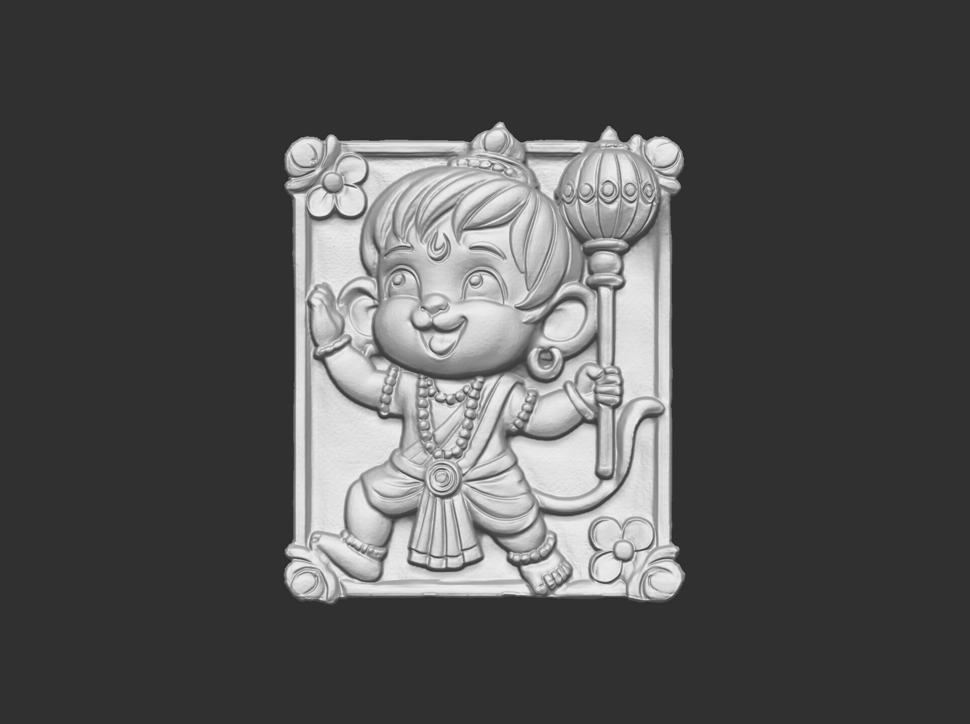 cute hanuman 3dmodel cnc carvings 3D print model_7