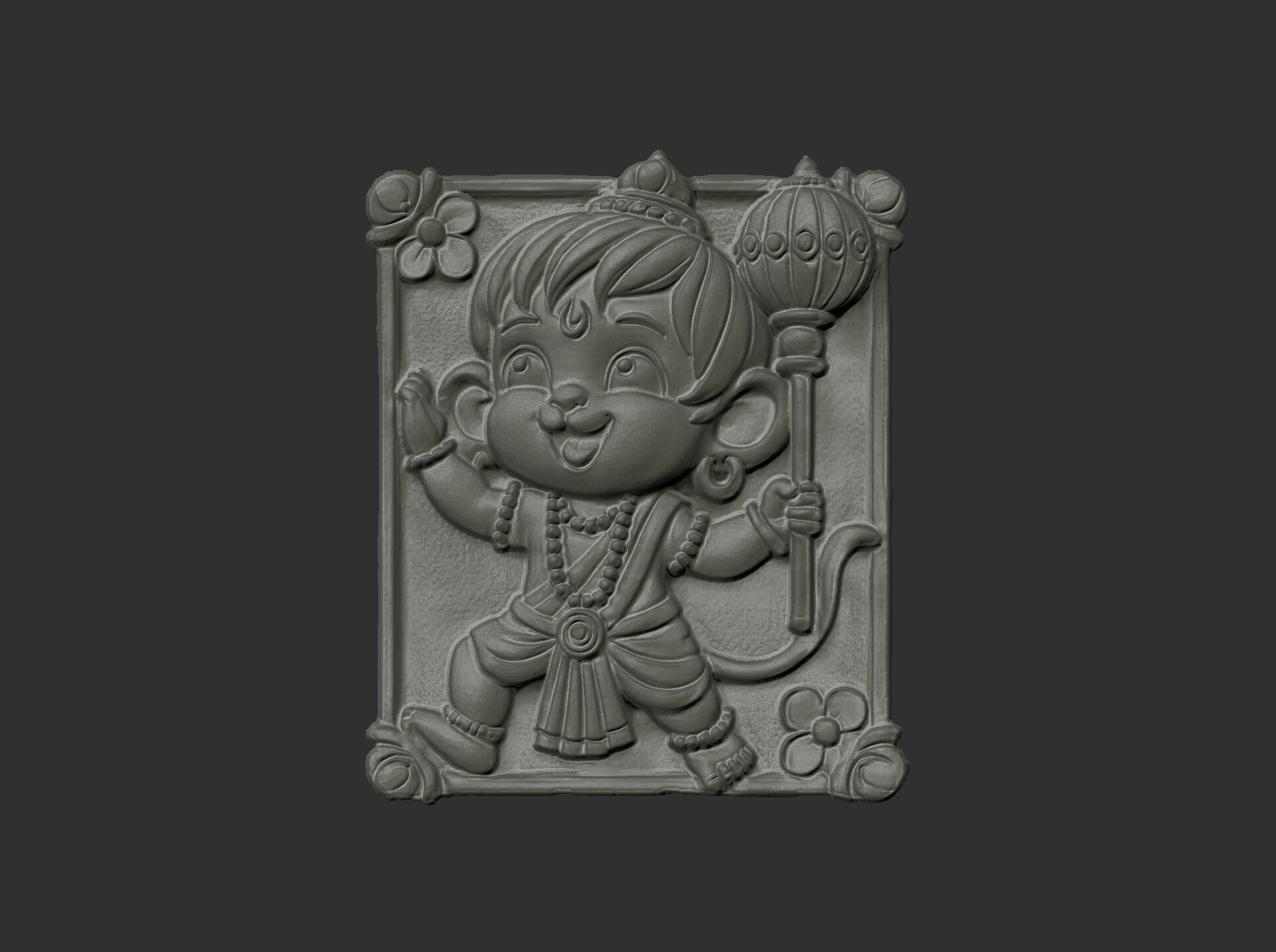 cute hanuman 3dmodel cnc carvings 3D print model_18