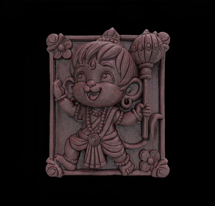 cute hanuman 3dmodel cnc carvings 3D print model_2