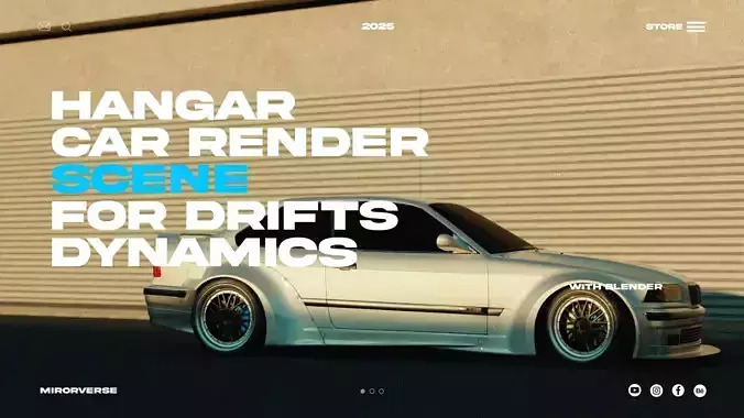 Hangar Environment 3D Model Without Car Low-poly 3D model
