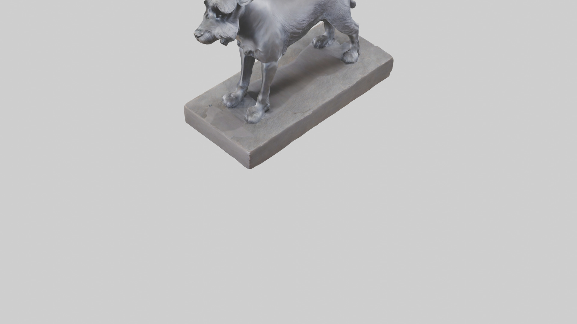 Schnauzer statue model Low-poly 3D model_3