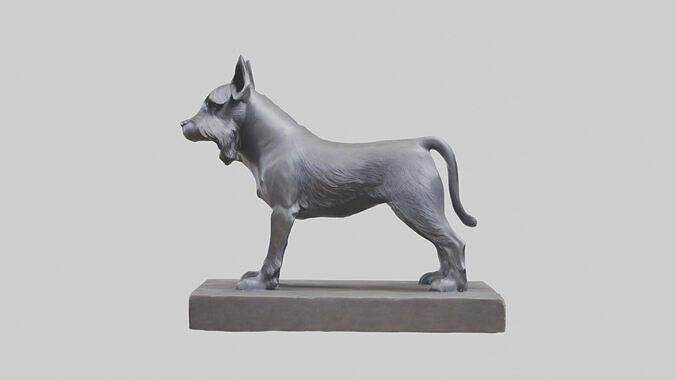 Schnauzer statue model Low-poly 3D model