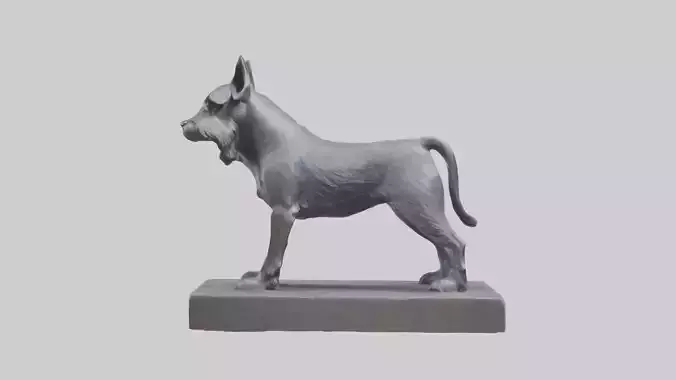 Schnauzer statue model Low-poly 3D model