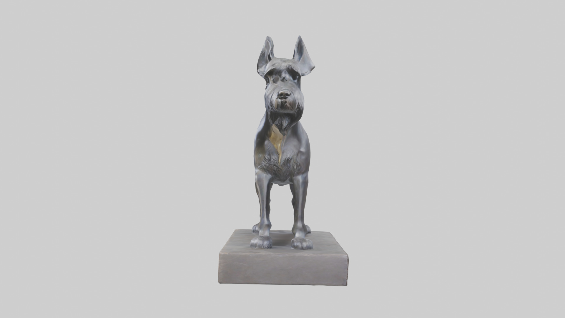 Schnauzer statue model Low-poly 3D model_12