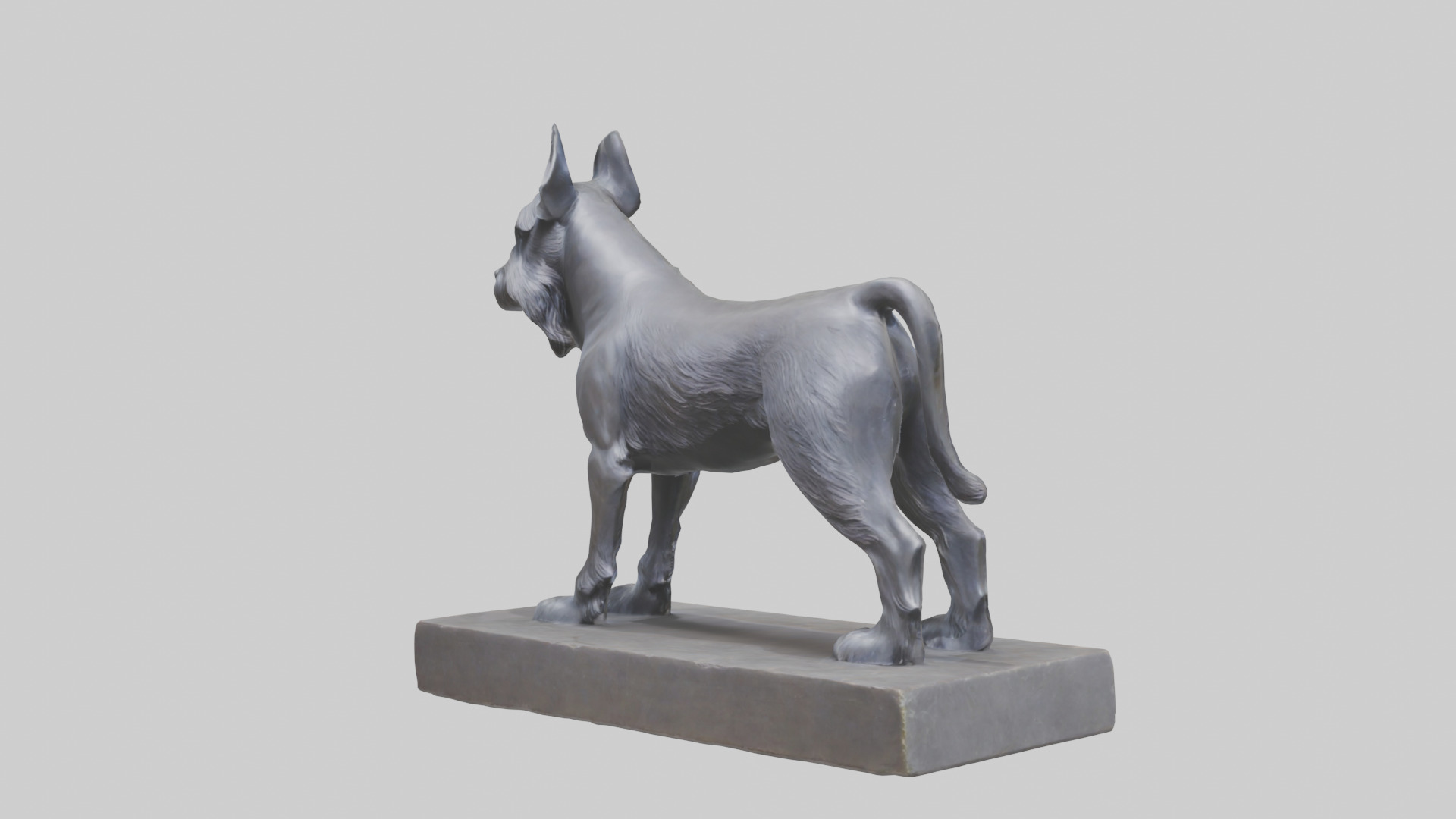 Schnauzer statue model Low-poly 3D model_2