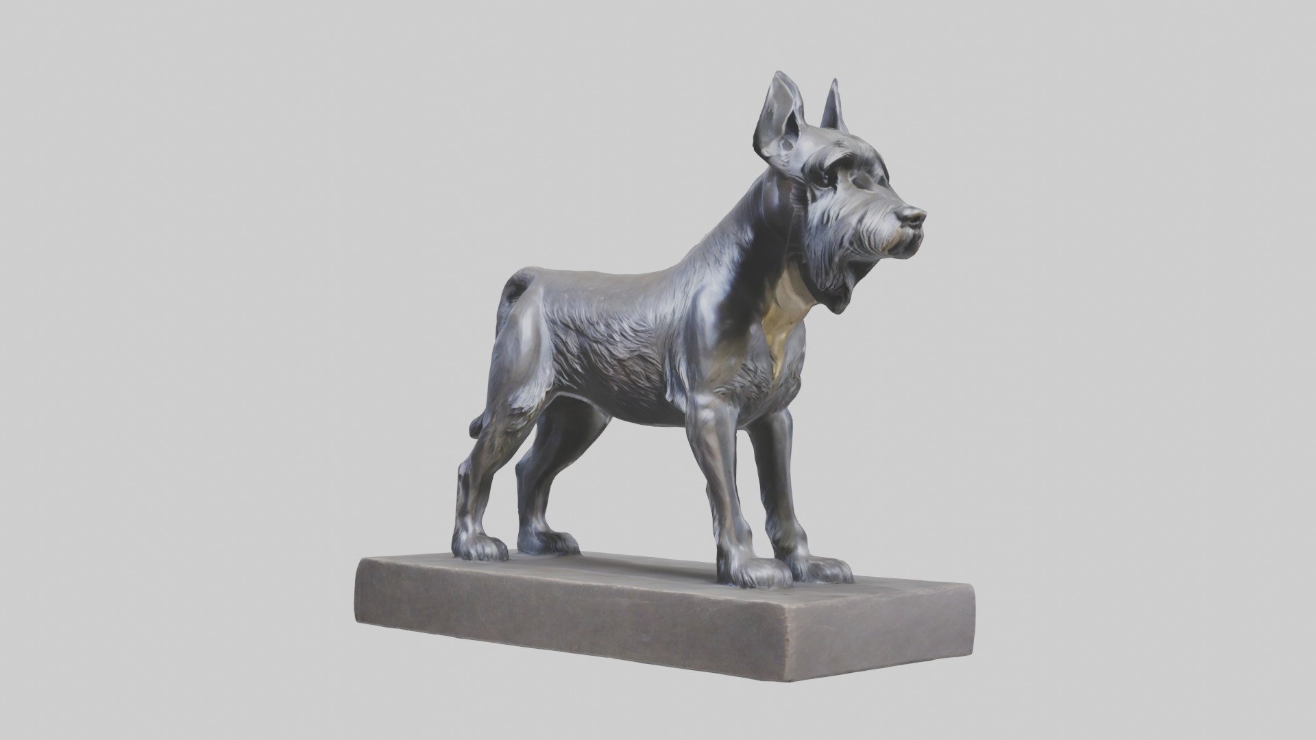 Schnauzer statue model Low-poly 3D model_8