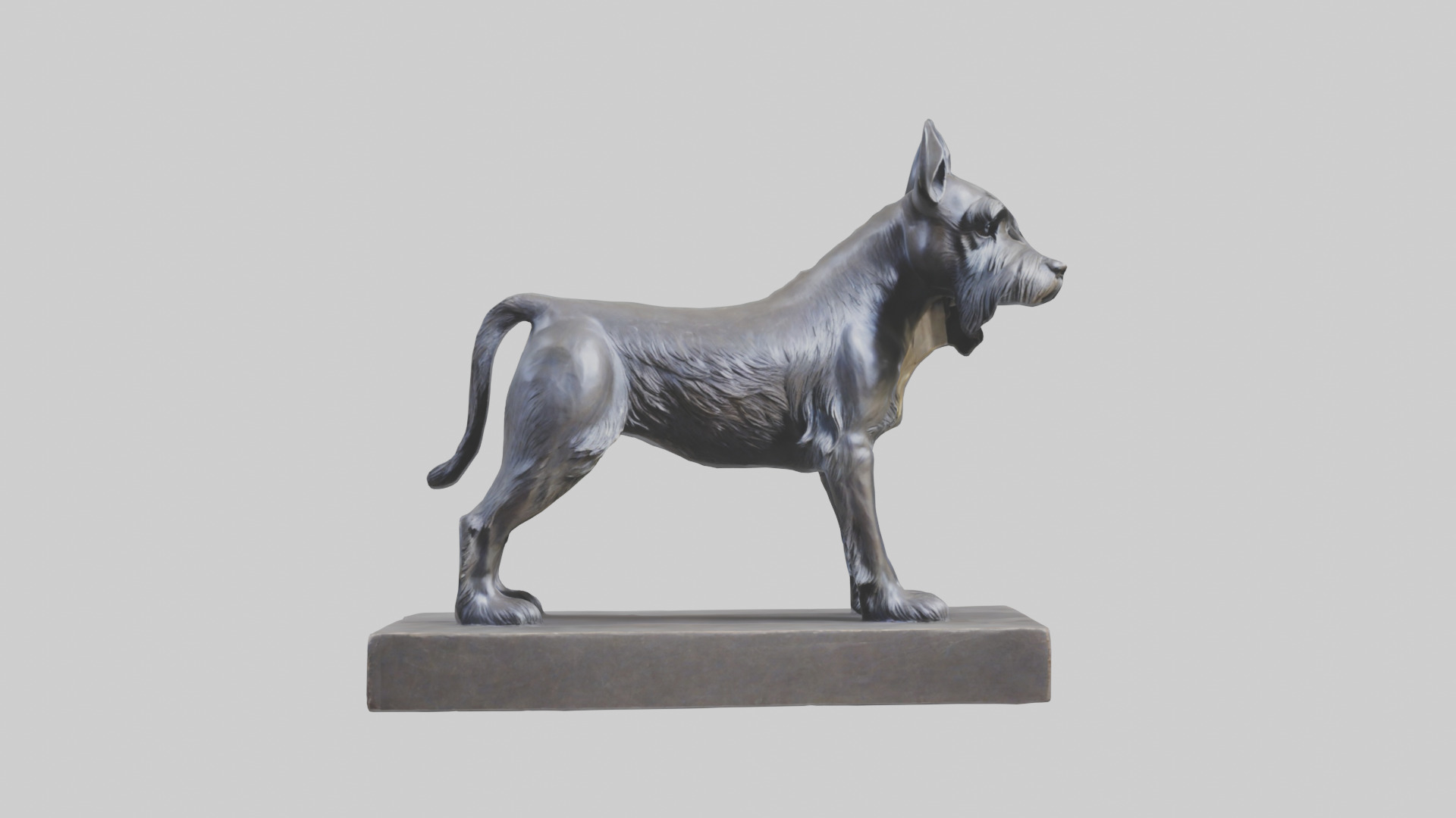 Schnauzer statue model Low-poly 3D model_9
