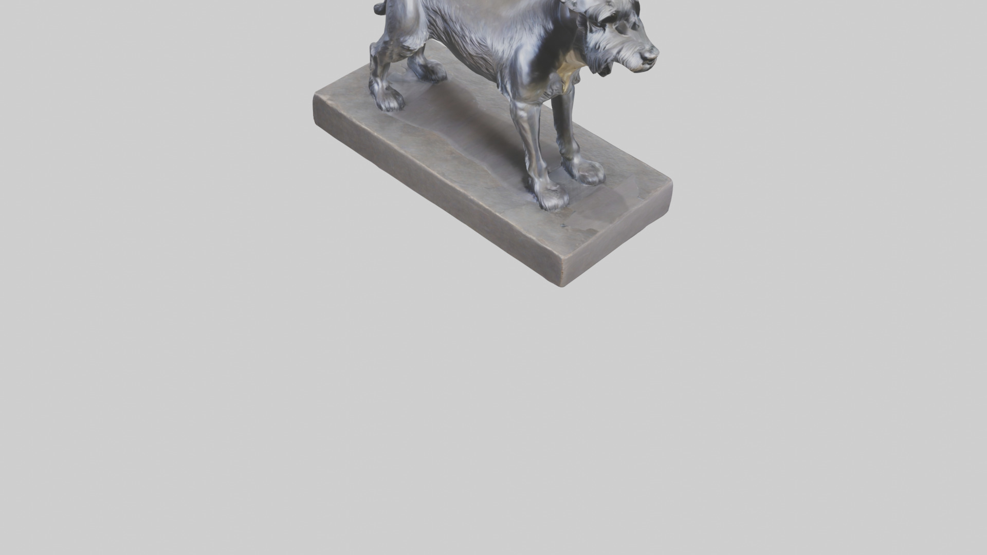 Schnauzer statue model Low-poly 3D model_5