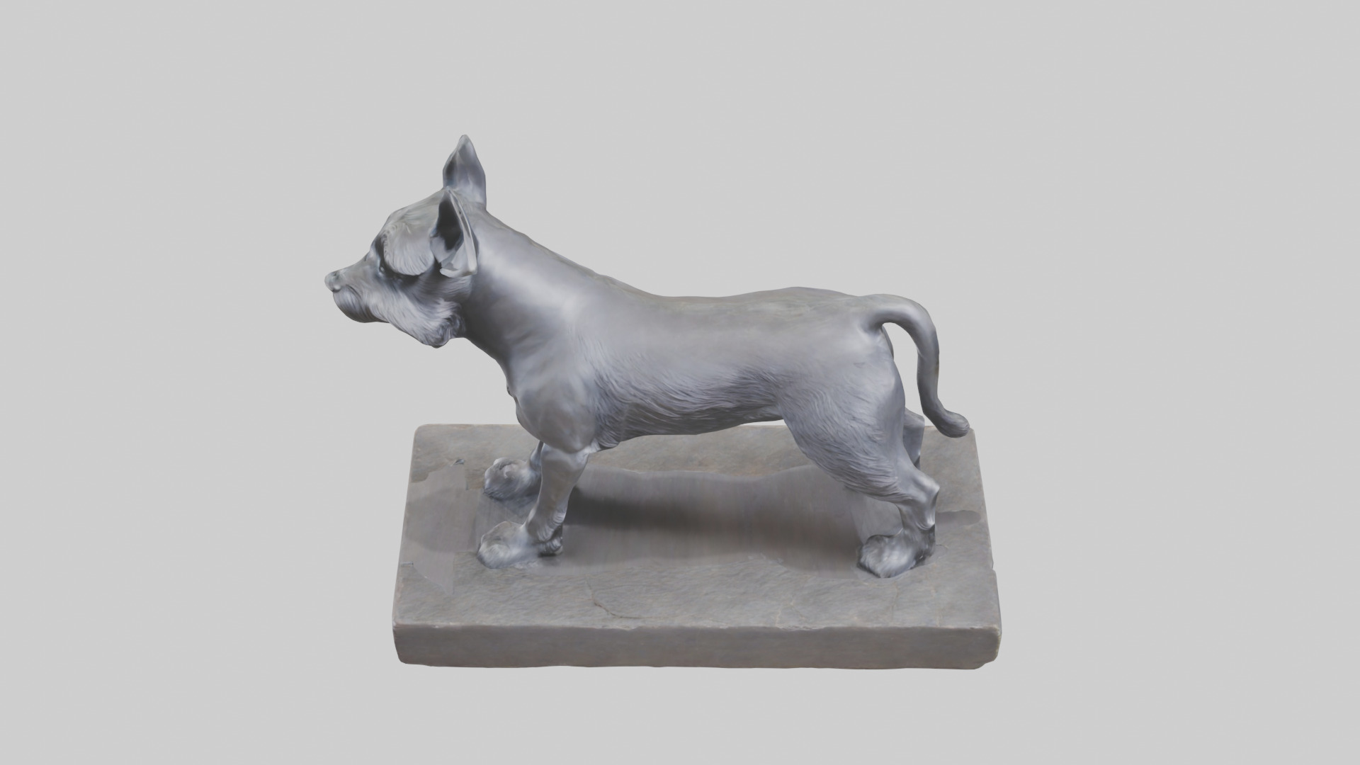 Schnauzer statue model Low-poly 3D model_15