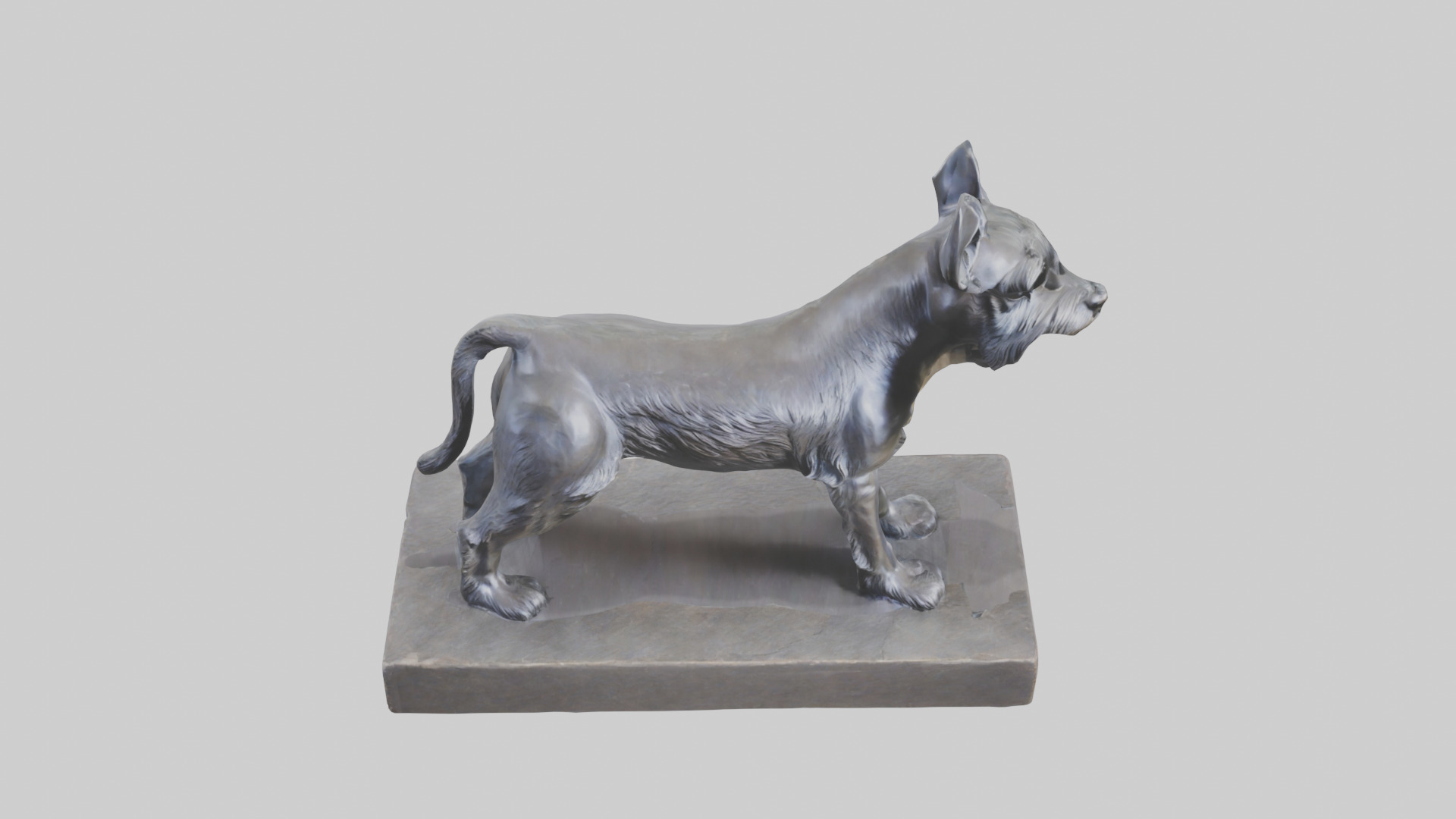 Schnauzer statue model Low-poly 3D model_16