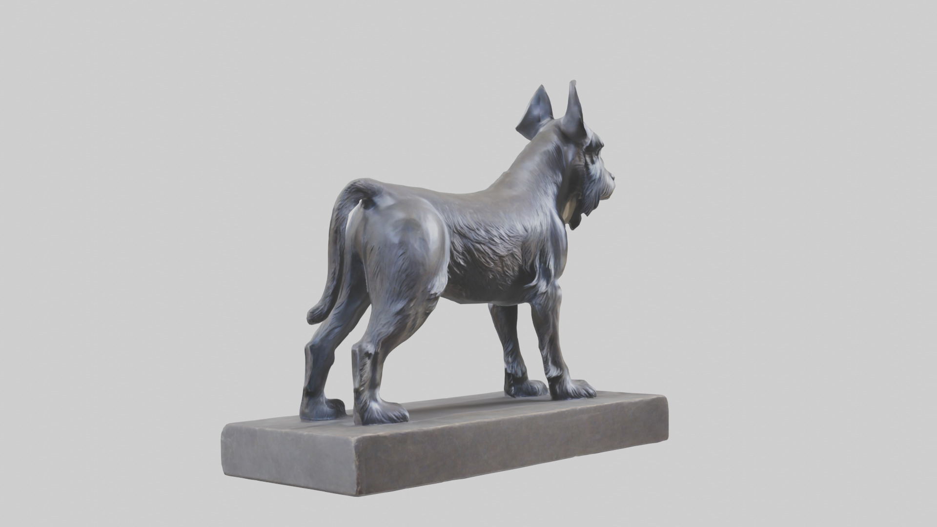Schnauzer statue model Low-poly 3D model_7