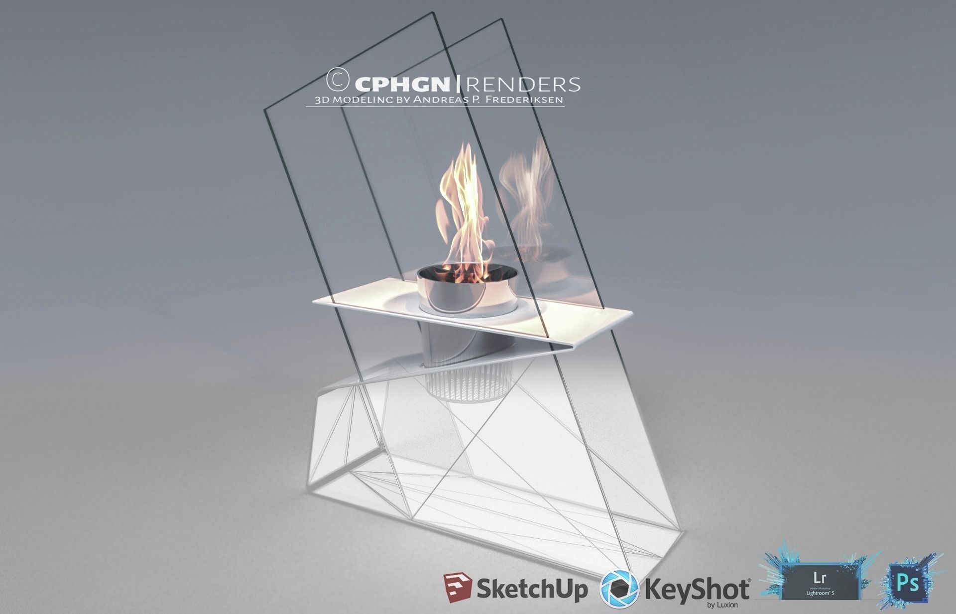 Bio Ethanol Table Burner 3D model_0