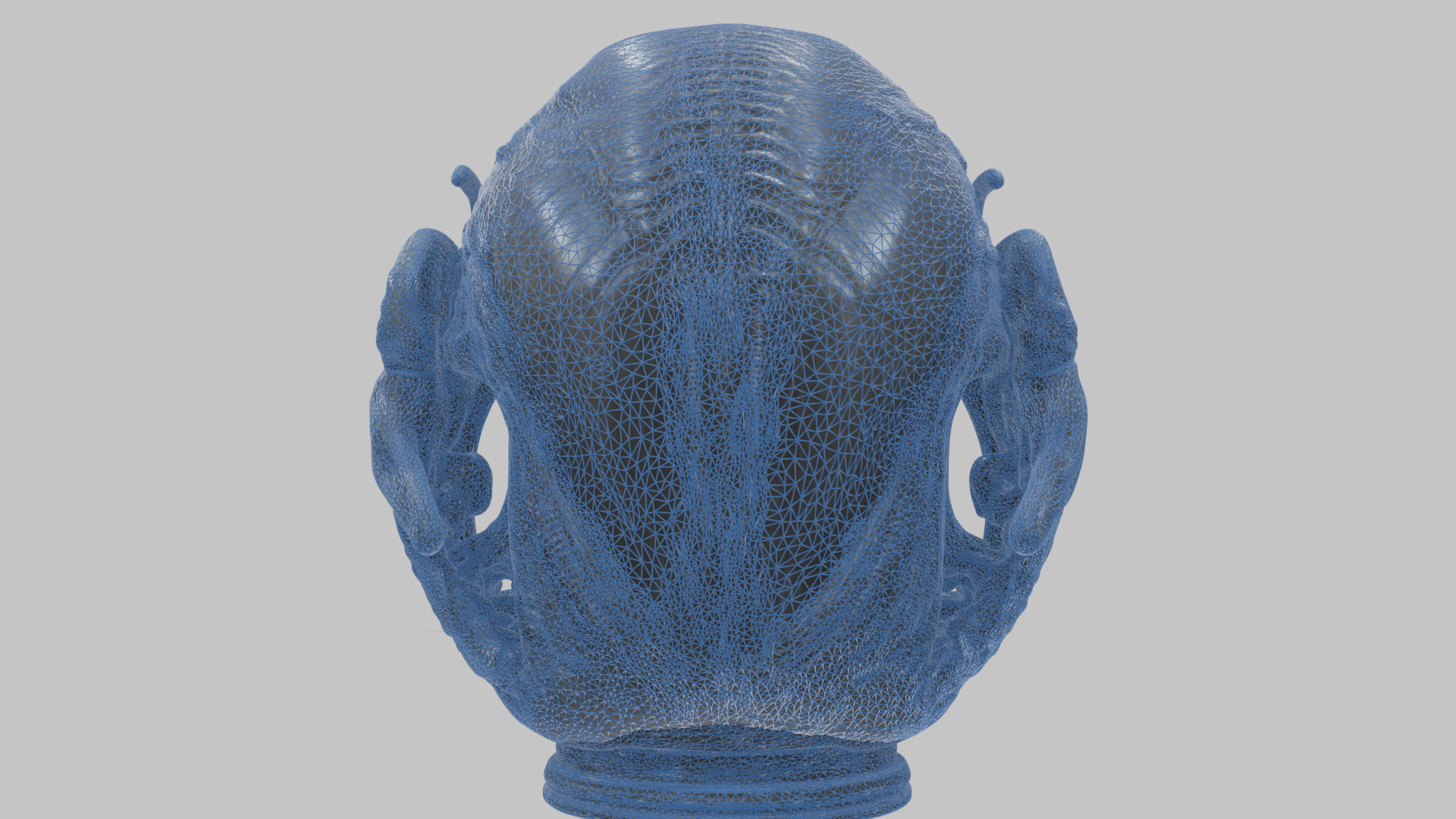 Alien Xenomorph Queen Head Bust Sculpture Low-poly 3D model_24