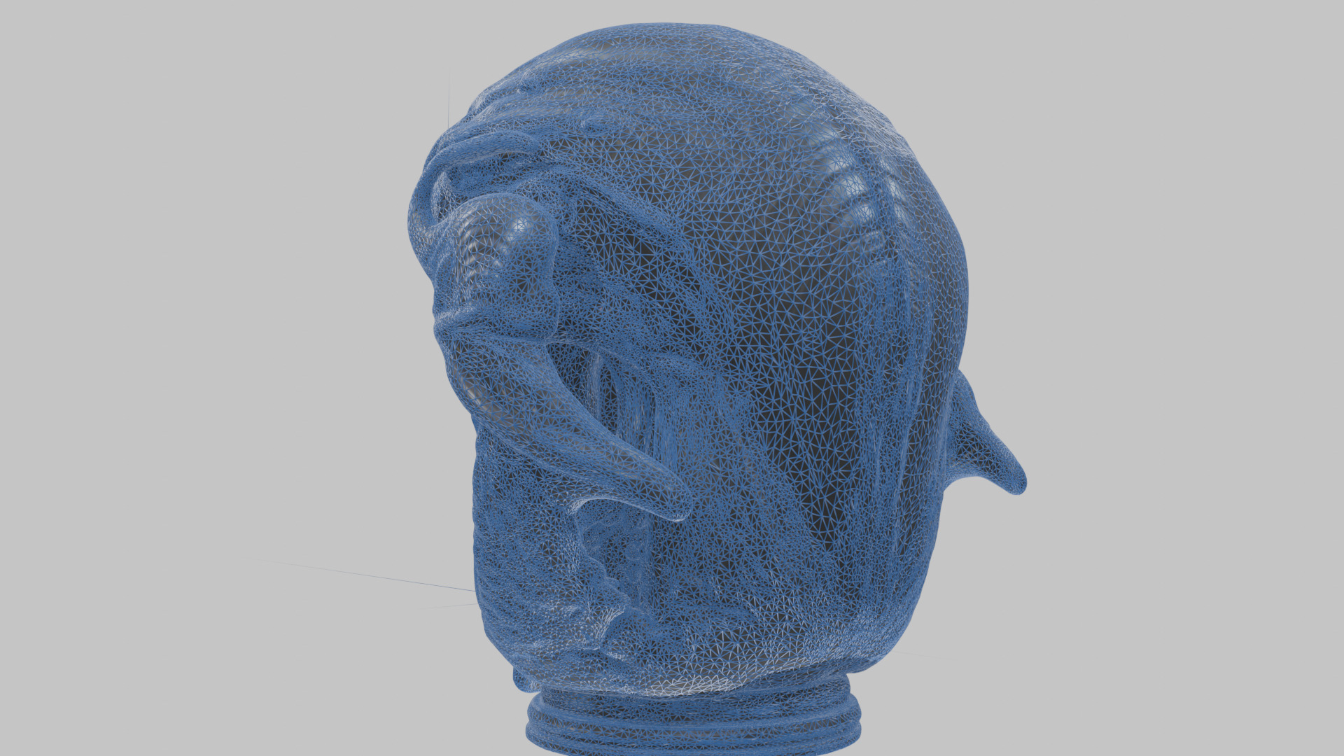 Alien Xenomorph Queen Head Bust Sculpture Low-poly 3D model_42