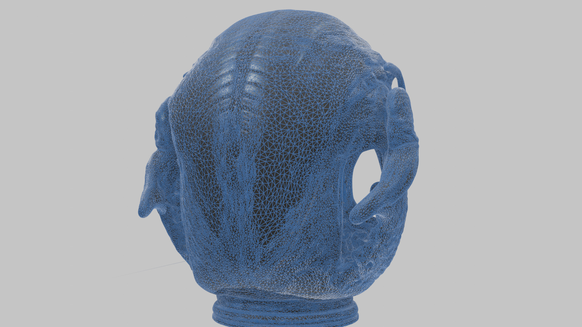 Alien Xenomorph Queen Head Bust Sculpture Low-poly 3D model_39