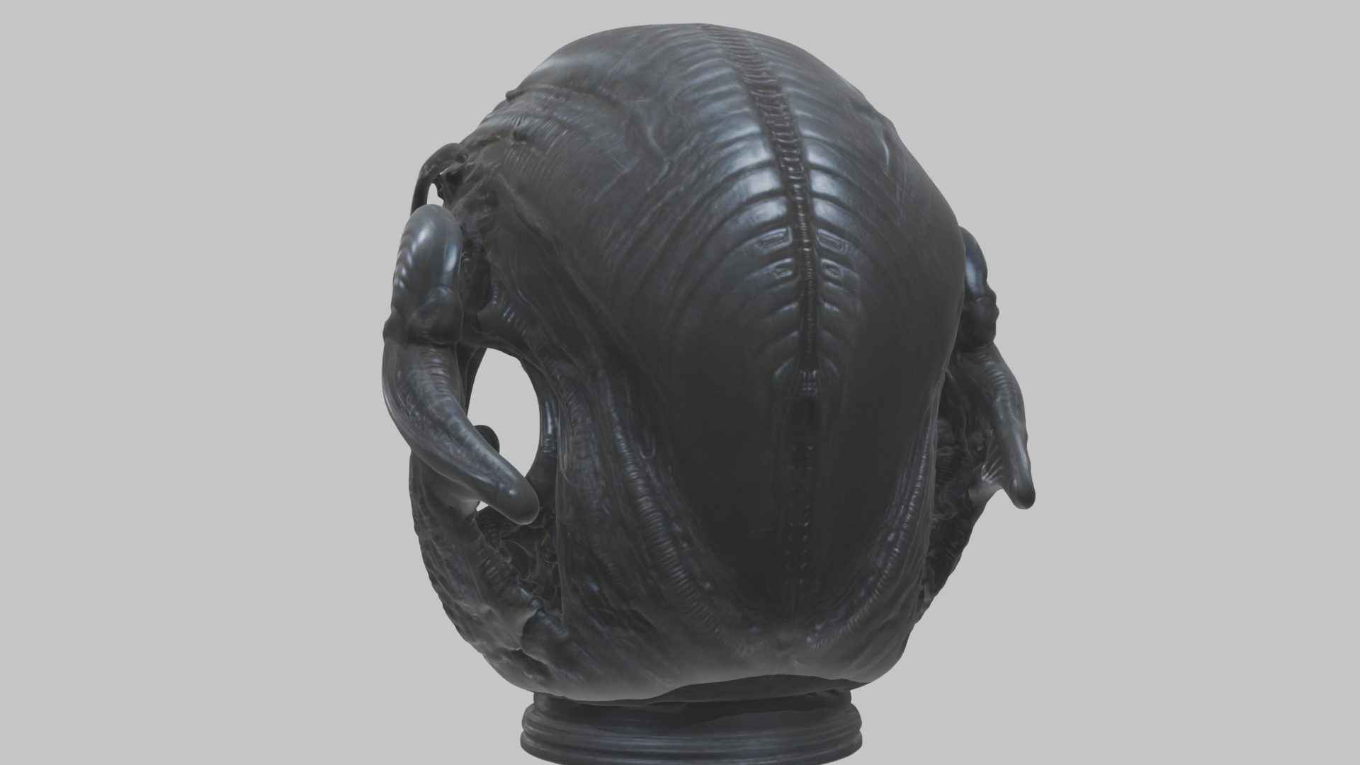 Alien Xenomorph Queen Head Bust Sculpture Low-poly 3D model_57