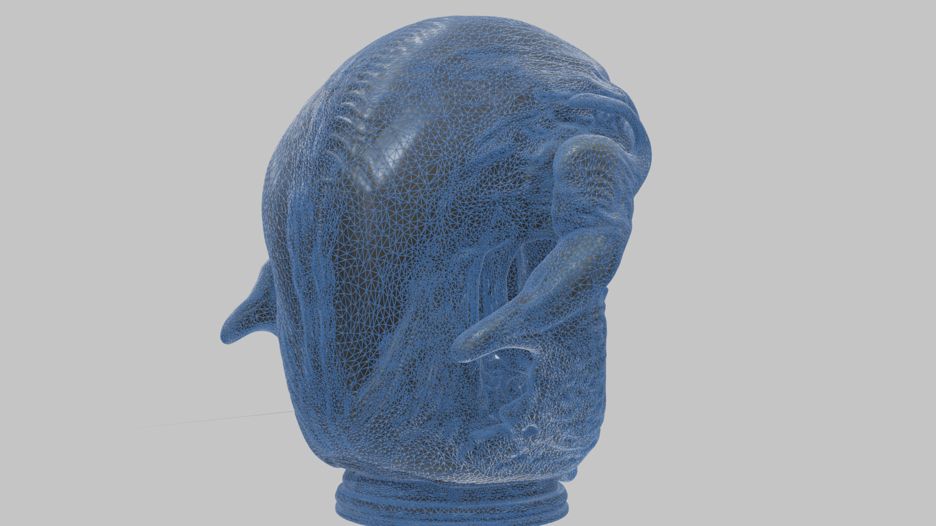 Alien Xenomorph Queen Head Bust Sculpture Low-poly 3D model_22