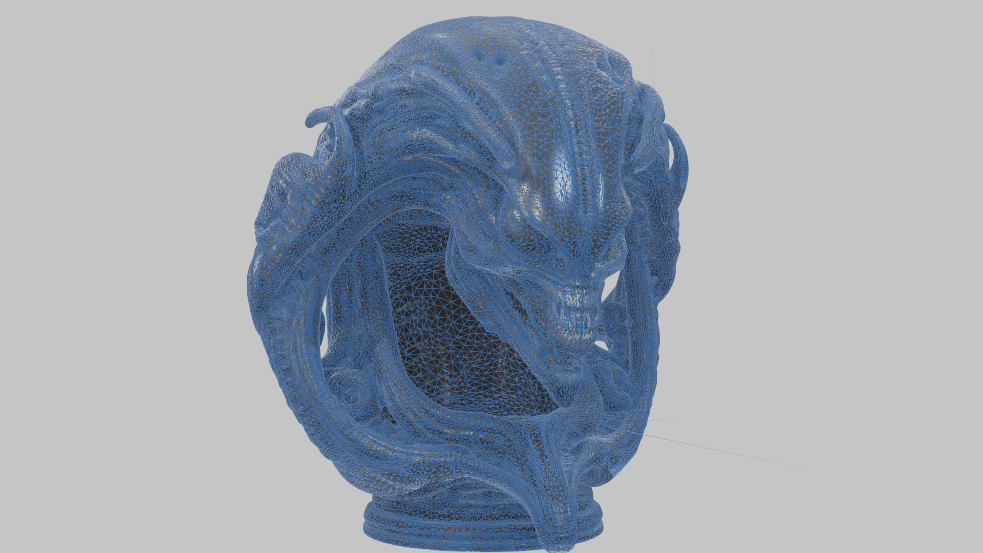 Alien Xenomorph Queen Head Bust Sculpture Low-poly 3D model_33