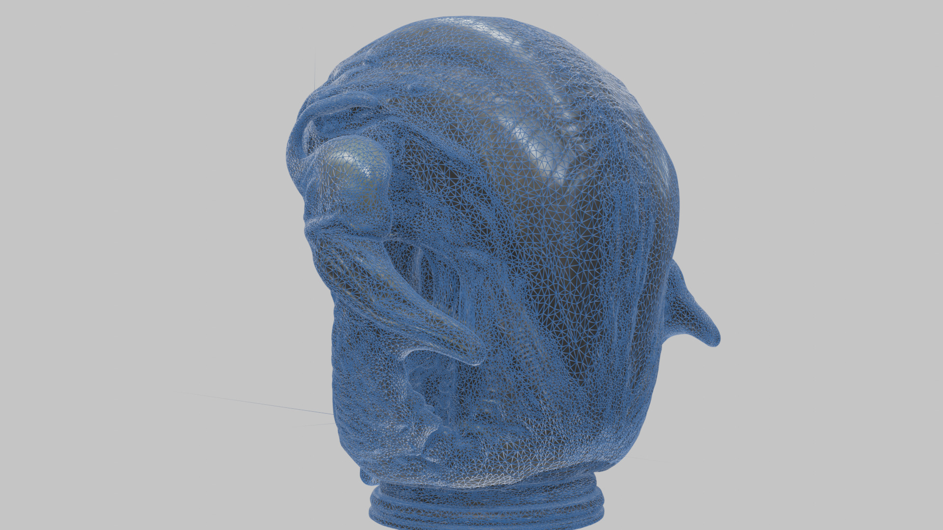 Alien Xenomorph Queen Head Bust Sculpture Low-poly 3D model_26