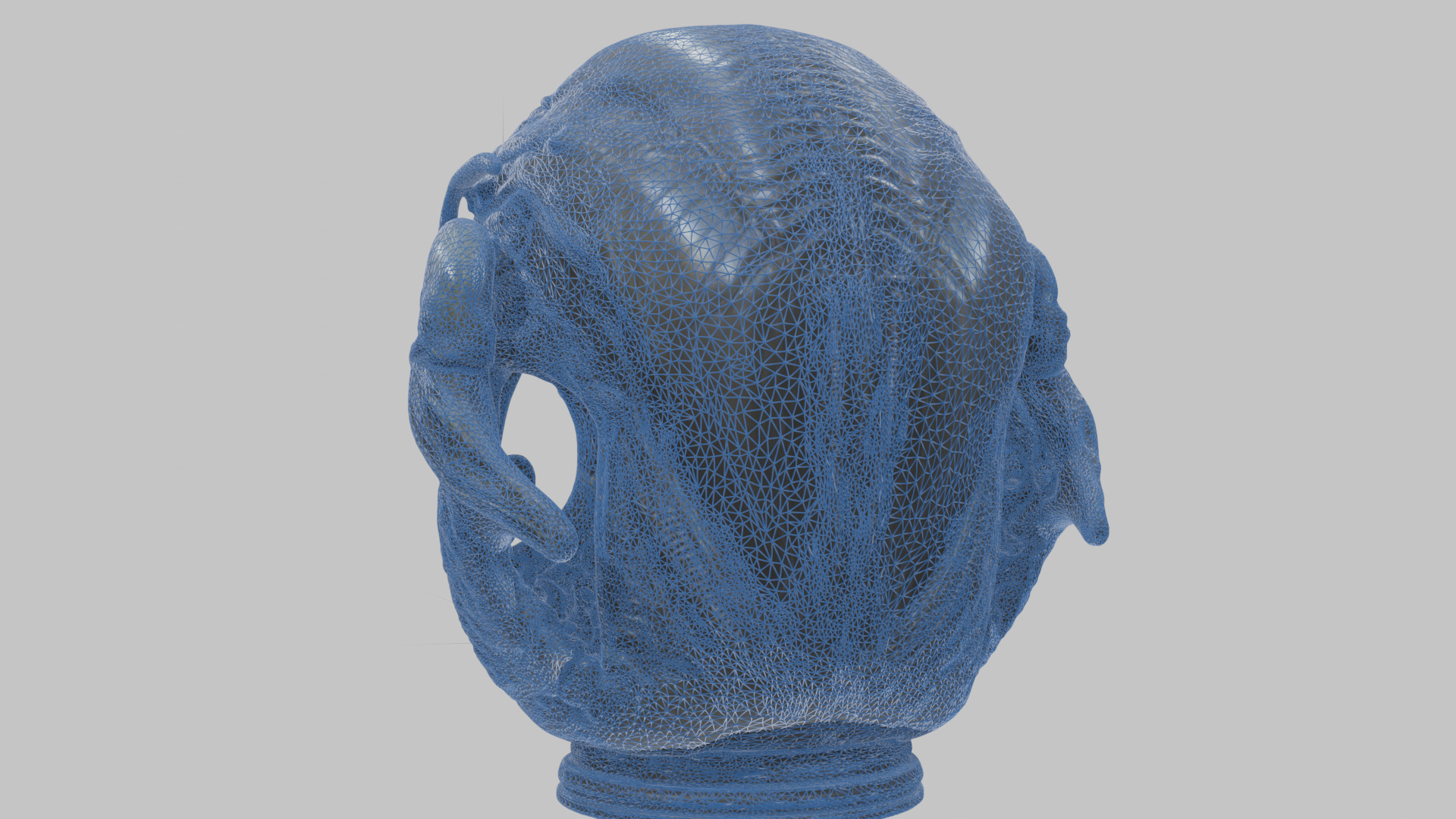 Alien Xenomorph Queen Head Bust Sculpture Low-poly 3D model_25