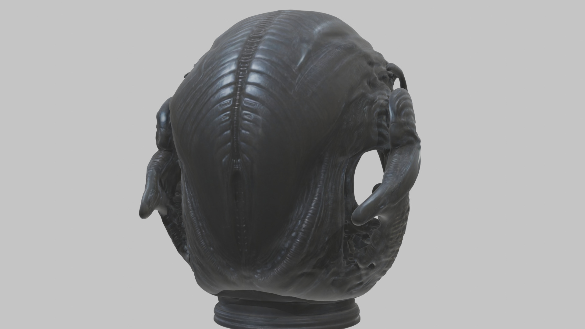 Alien Xenomorph Queen Head Bust Sculpture Low-poly 3D model_55