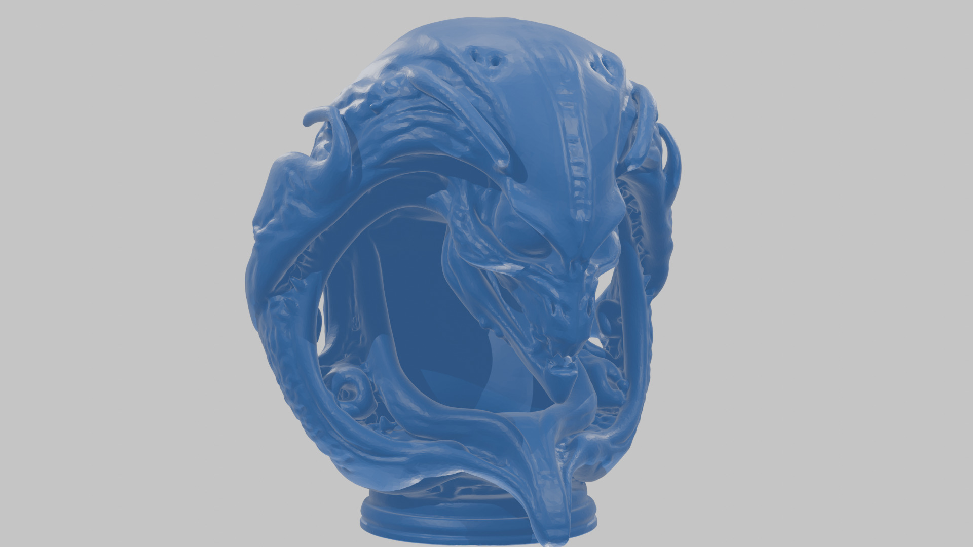 Alien Xenomorph Queen Head Bust Sculpture Low-poly 3D model_65