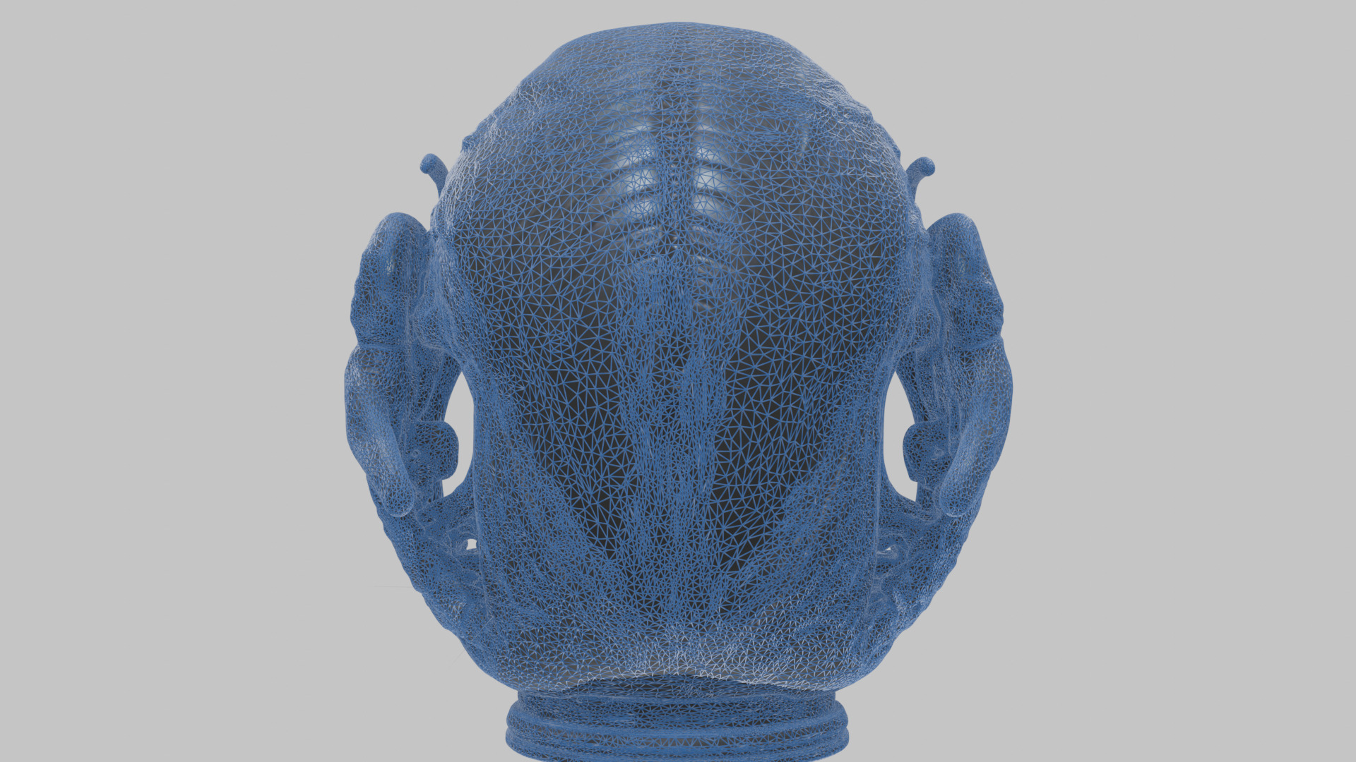 Alien Xenomorph Queen Head Bust Sculpture Low-poly 3D model_40