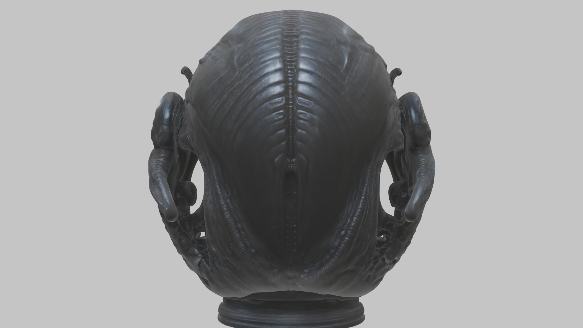 Alien Xenomorph Queen Head Bust Sculpture Low-poly 3D model_56