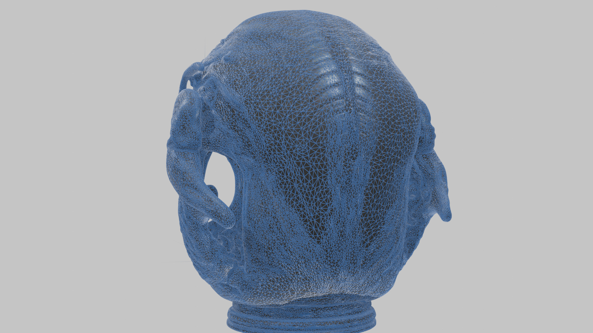 Alien Xenomorph Queen Head Bust Sculpture Low-poly 3D model_41