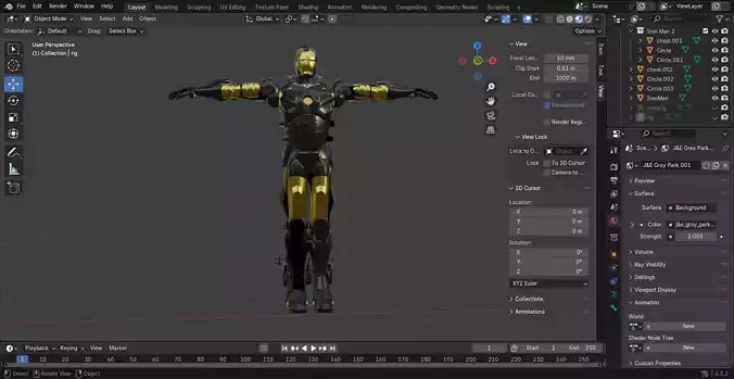 BLACK AND GOLD IRONMAN RIGGED