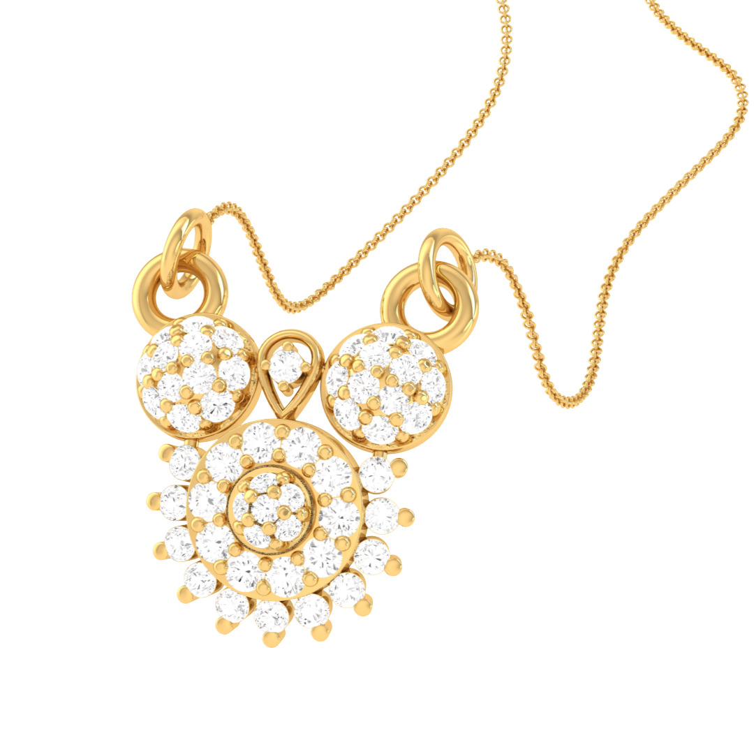 3D Printable Cad jewelry design of Lady diamond Pendant 3D print model_4