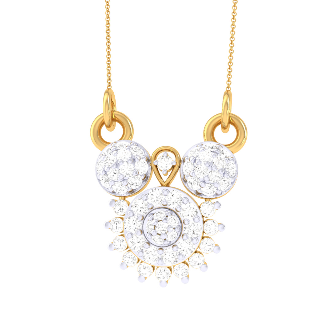 3D Printable Cad jewelry design of Lady diamond Pendant 3D print model_2