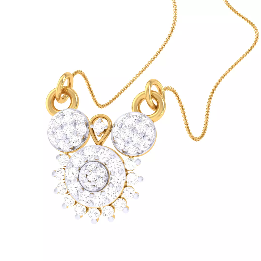 3D Printable Cad jewelry design of Lady diamond Pendant 3D print model_0